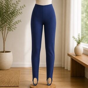 Belle by Kim Gravel Navy Blue Stirrup Pants High Rise Slim Leg 10P Petite
